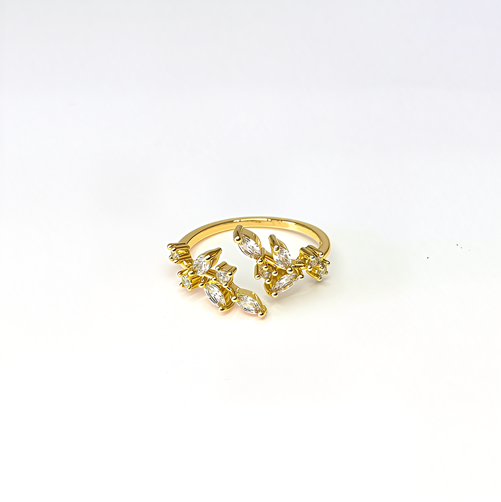 Adjustable 'Crystal Vine' Ring