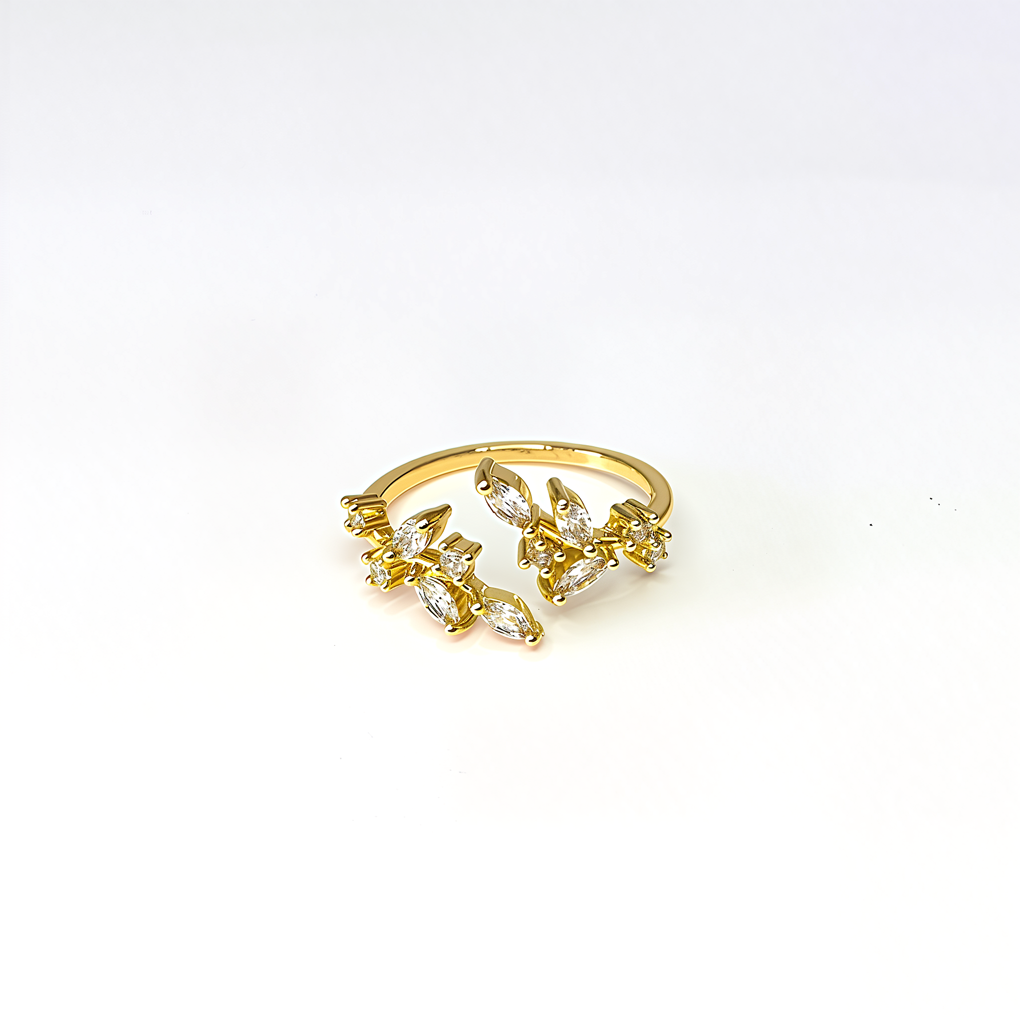 Adjustable 'Crystal Vine' Ring