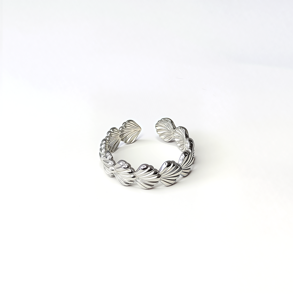 Adjustable 'Beach Please' Shell Ring