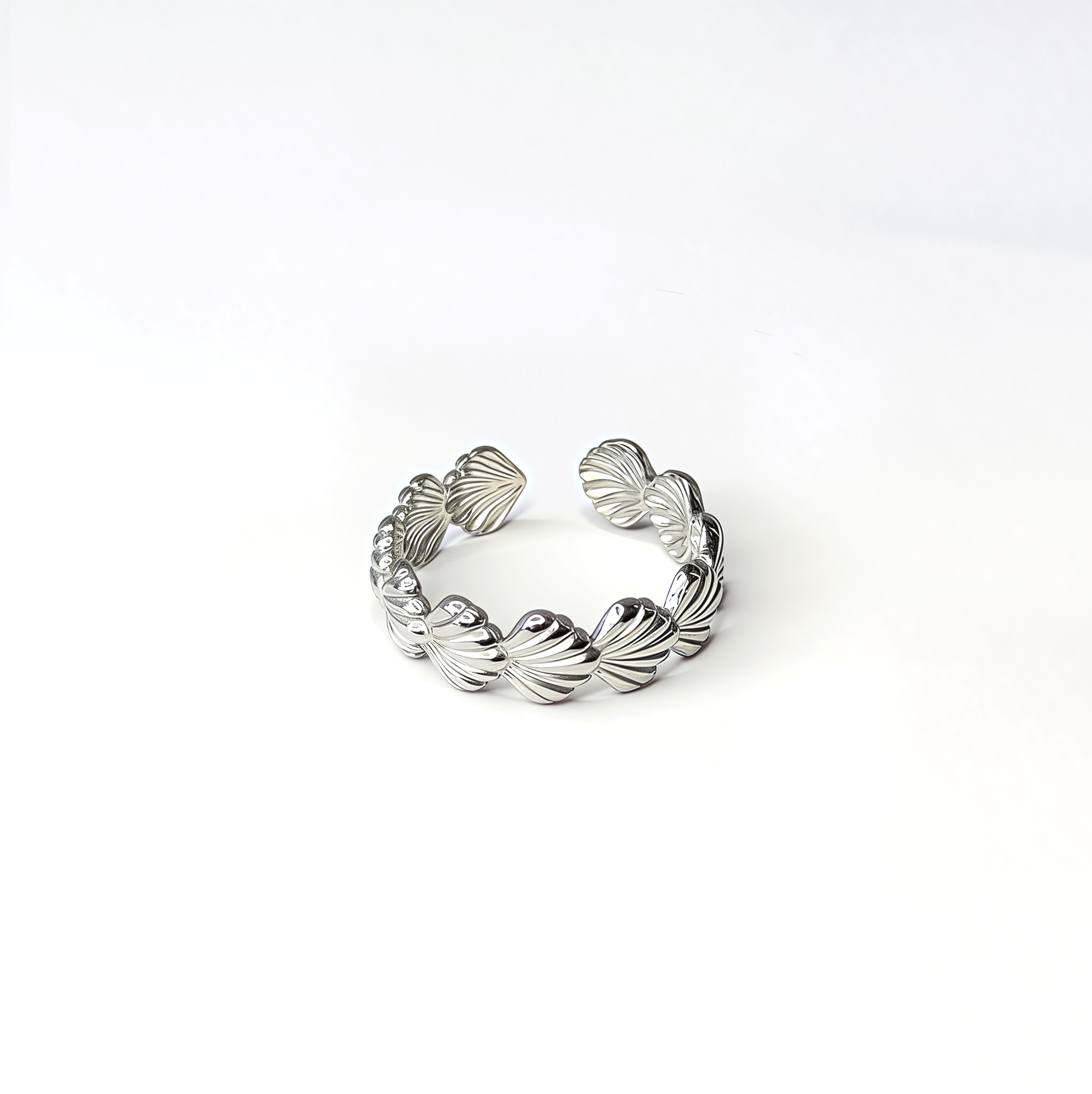 Adjustable 'Beach Please' Shell Ring