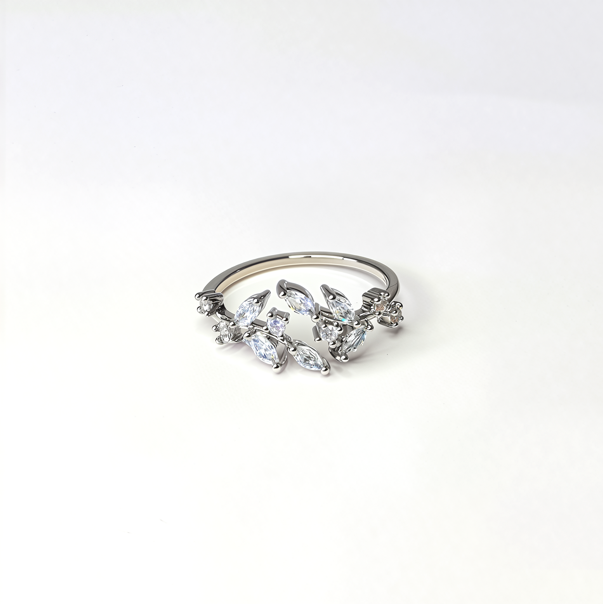 Adjustable 'Crystal Vine' Ring