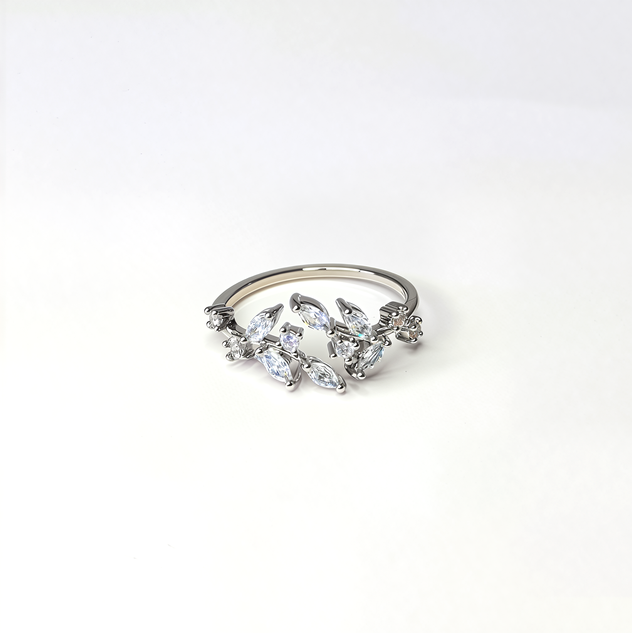 Adjustable 'Crystal Vine' Ring