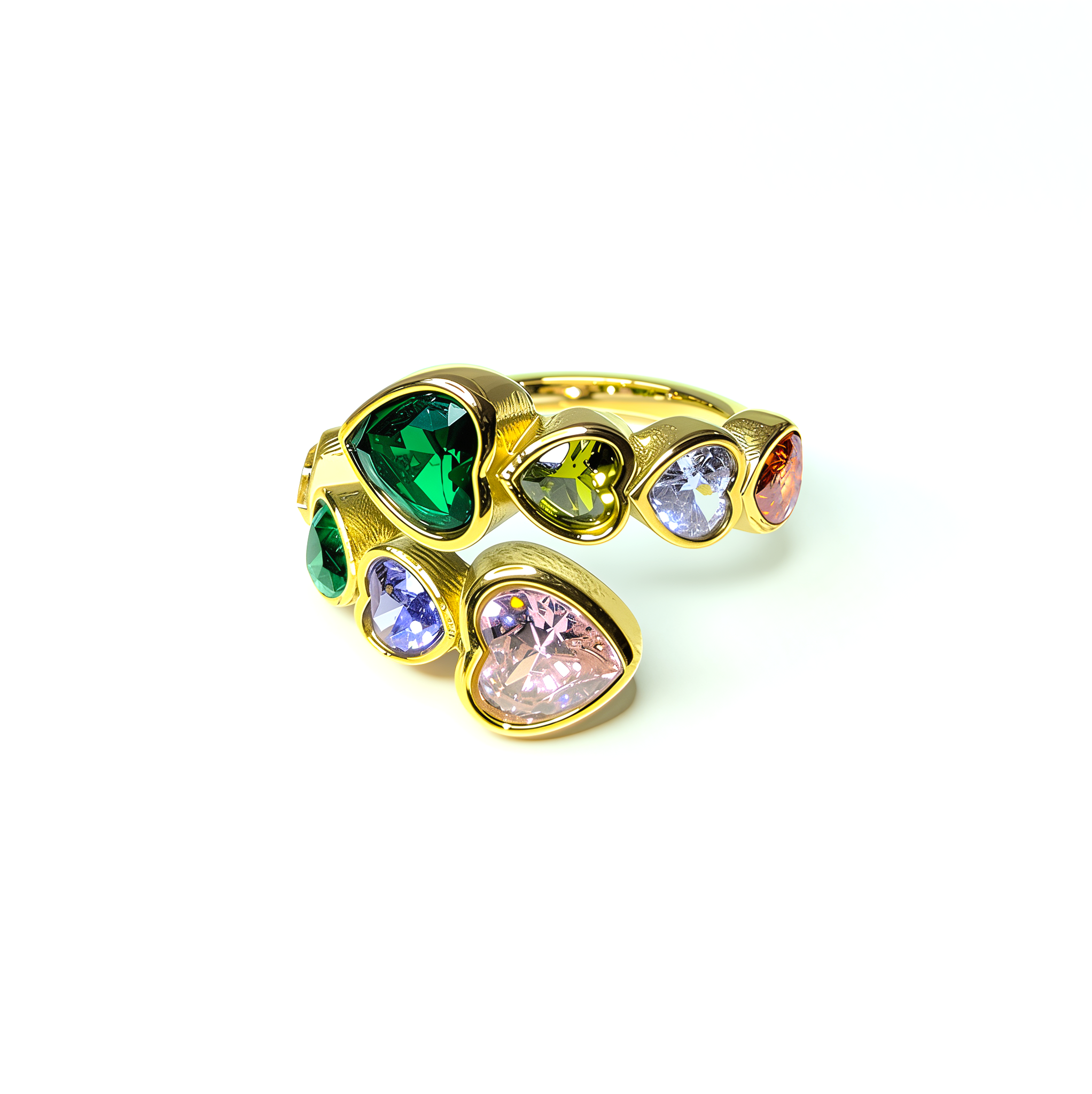 PREMIUM Adjustable 'Rainbow Heart' Ring