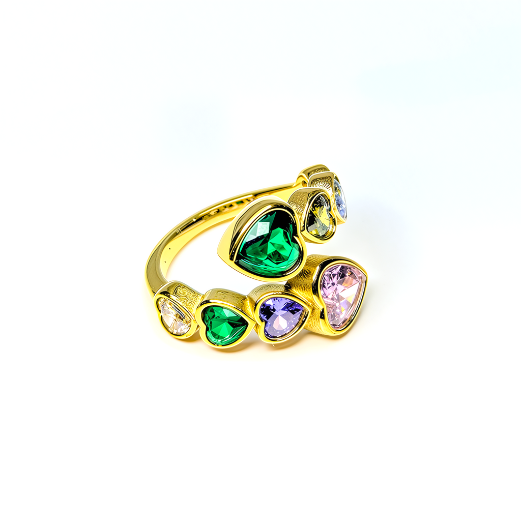 PREMIUM Adjustable 'Rainbow Heart' Ring