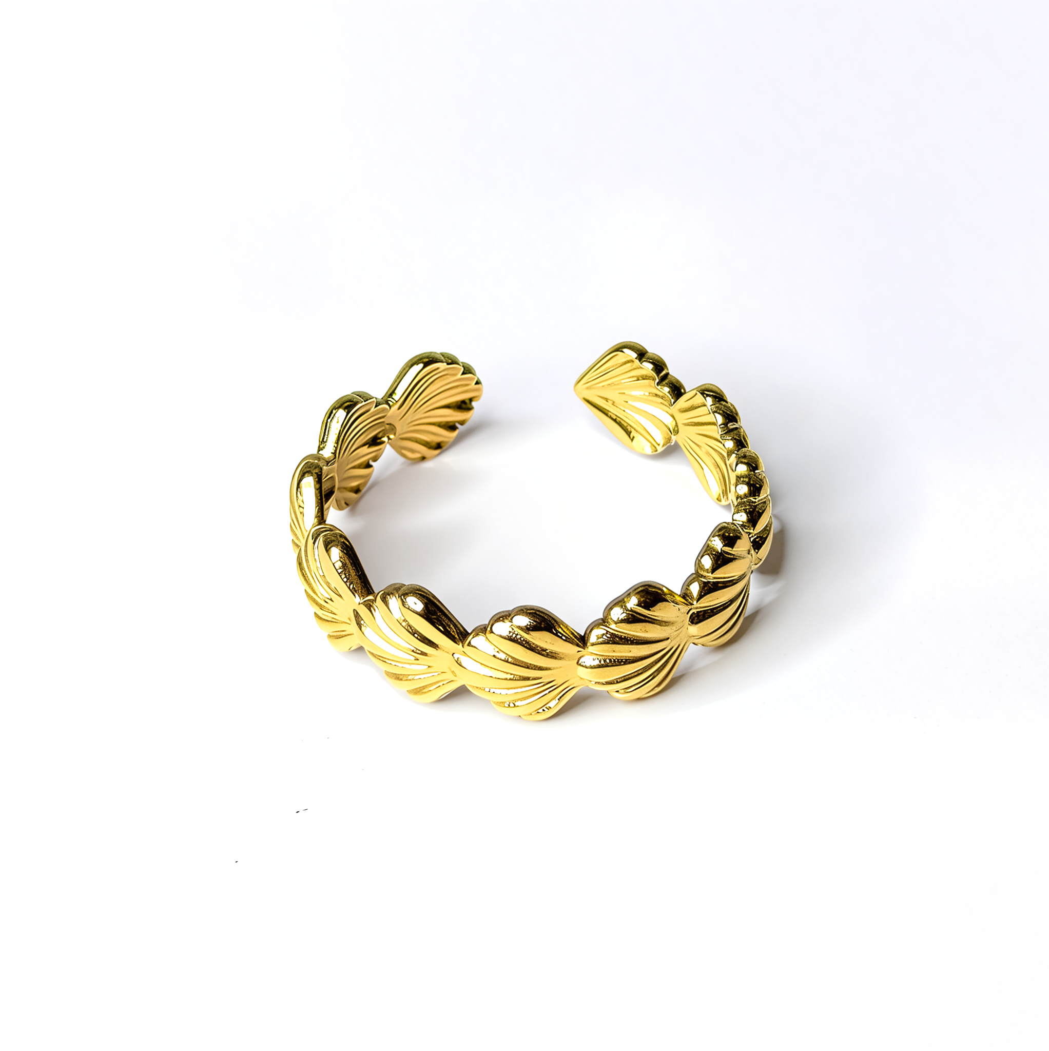 Adjustable 'Beach Please' Shell Ring