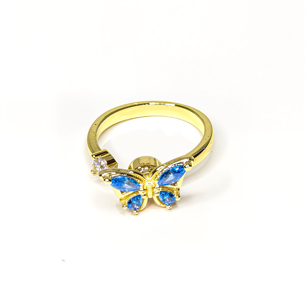 Blue Butterfly Ring – Adjustable Fidget Ring