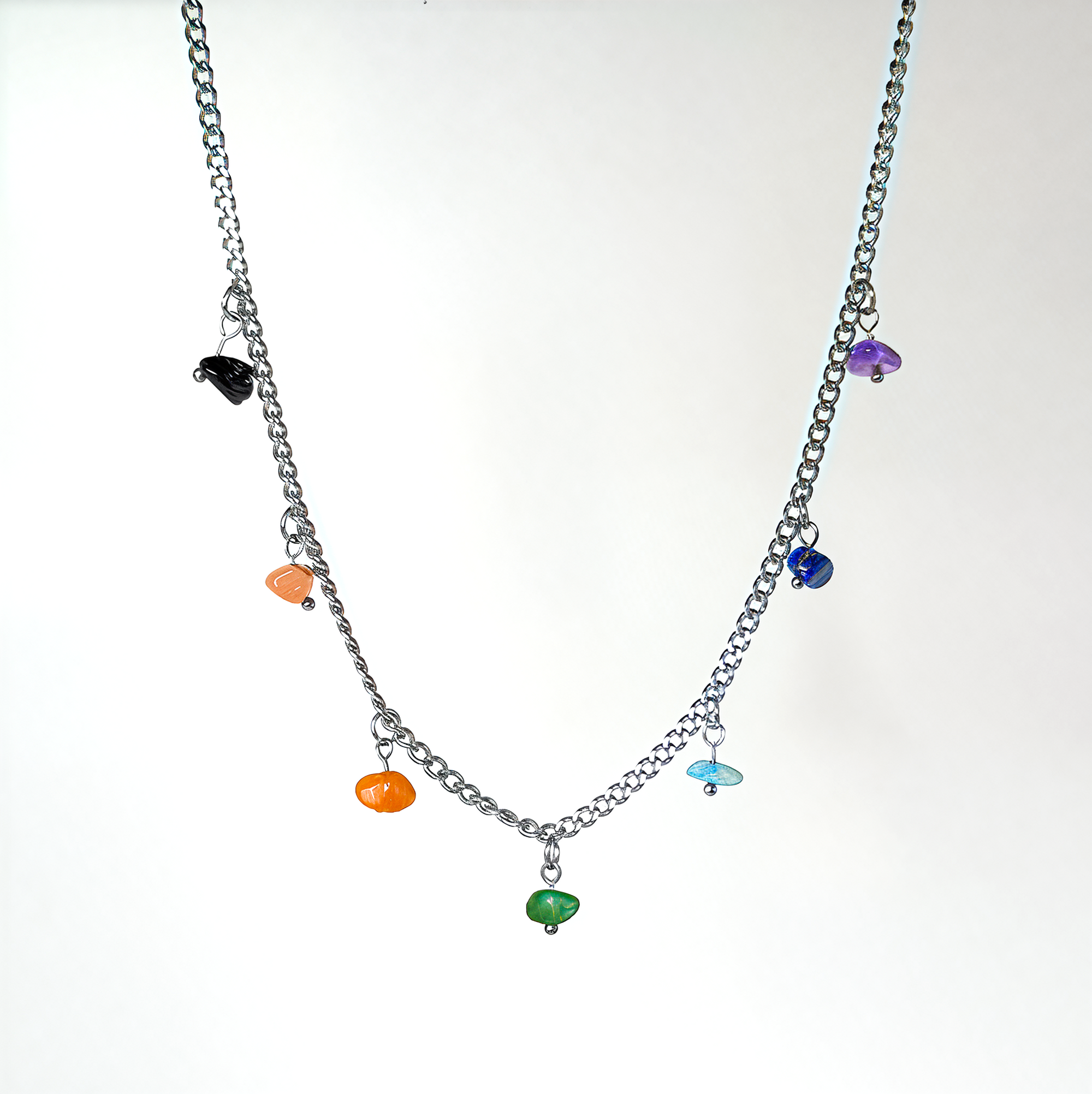 'Good Vibes Only' Chakra-Balancing Charm Necklace