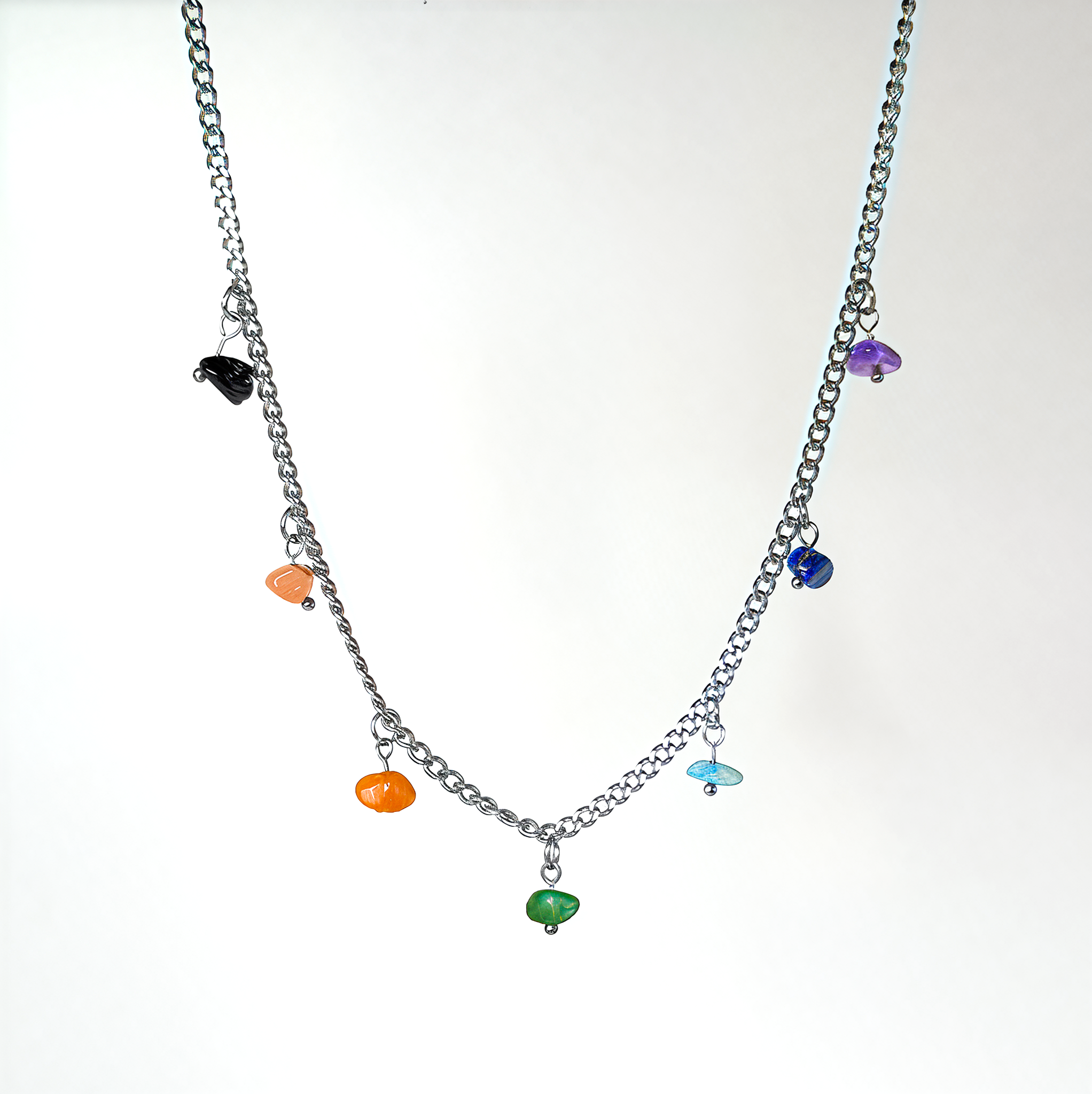 'Good Vibes Only' Chakra-Balancing Charm Necklace