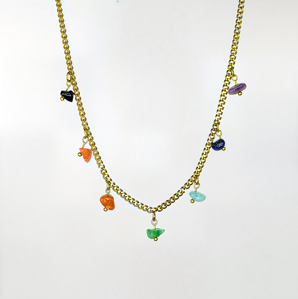 'Good Vibes Only' Chakra-Balancing Charm Necklace