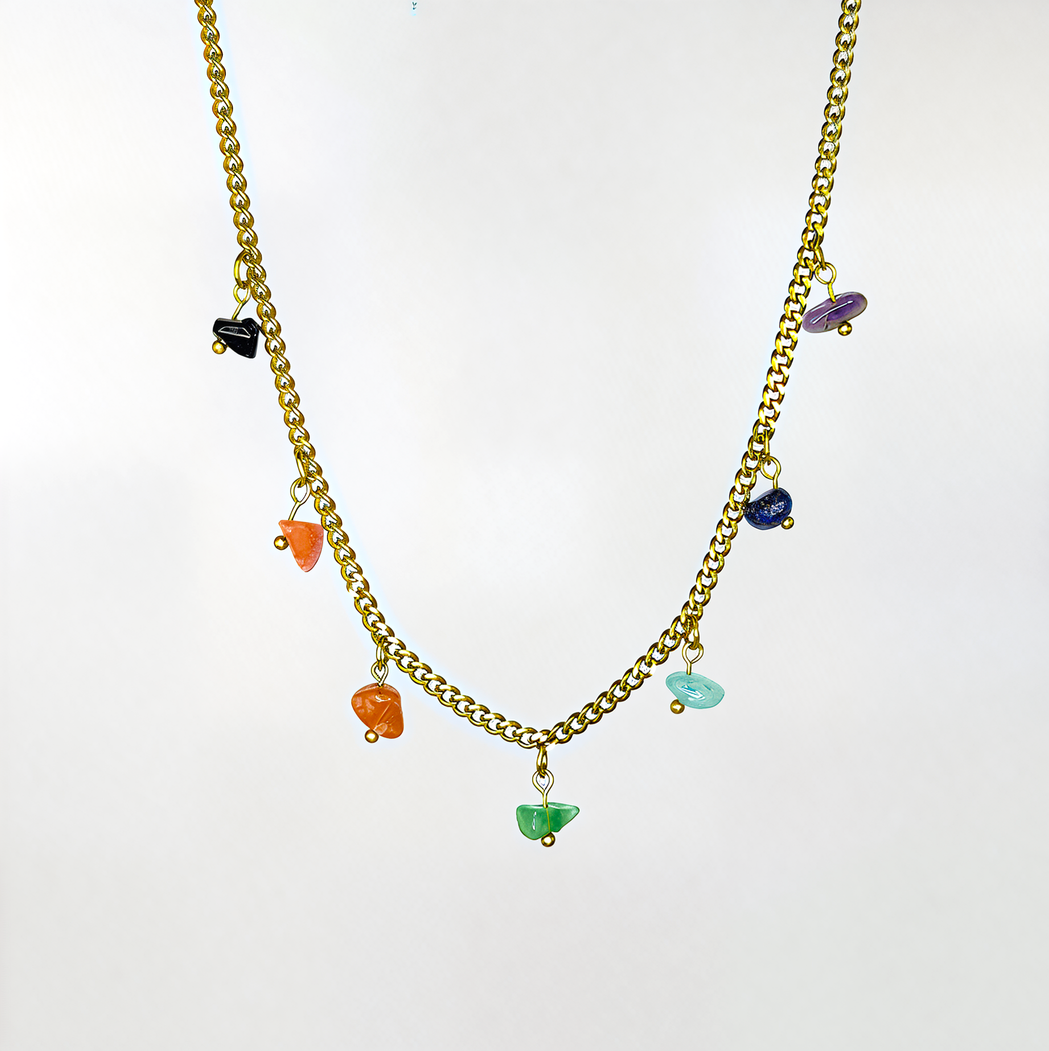 'Good Vibes Only' Chakra-Balancing Charm Necklace